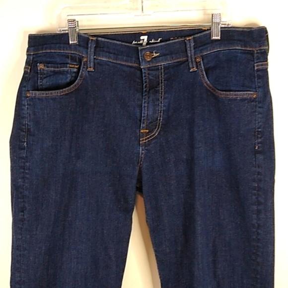 7 For All Mankind "Carsen" Dark Blue Slim Jeans Size 38 - Picture 2 of 9